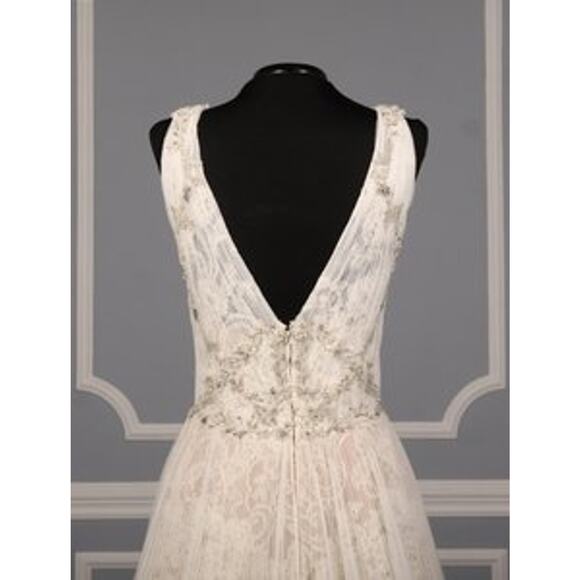 ISABELLE ARMSTRONG Willow Sleeveless V Neck Aline Beading Lace Wedding Dress 10 - Picture 8 of 12